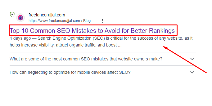 Title tag on serps Best Practices for On-Page SEO Optimization